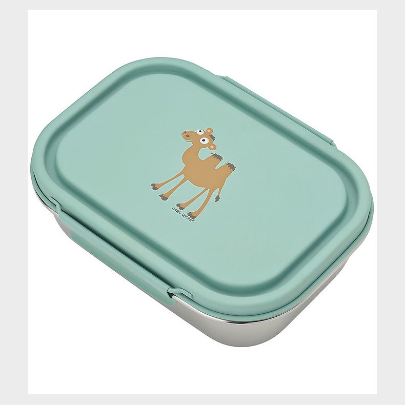 Carl Oscar Madkasse - Steelish - 1 l - Grn m. Kamel