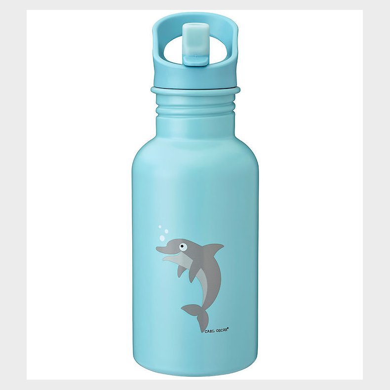 Carl Oscar Drikkeflaske - Steelish - 500 ml - Bl� m. Delfin