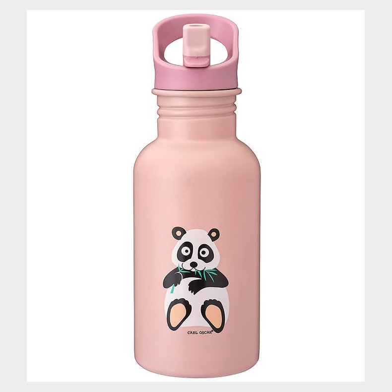 Carl Oscar Drikkeflaske - Steelish - 500 ml - Pink m. Panda