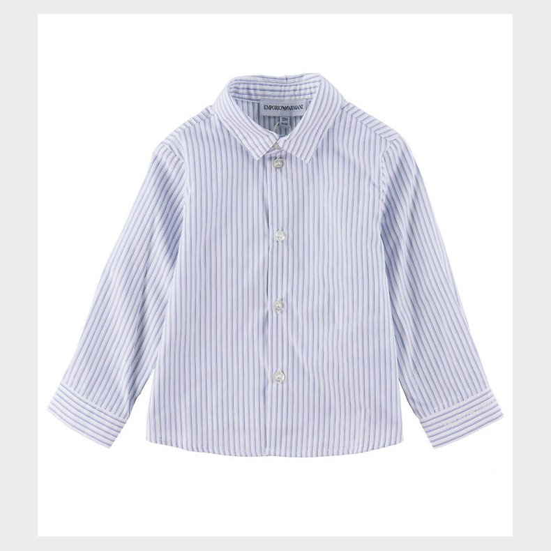 Emporio Armani Skjorte - Hvid/Blstribet