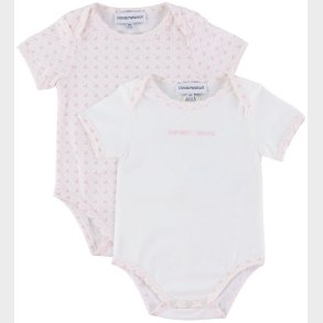 Emporio Armani Body k/ - 2-pak - Hvid/Rosa m. Logoer
