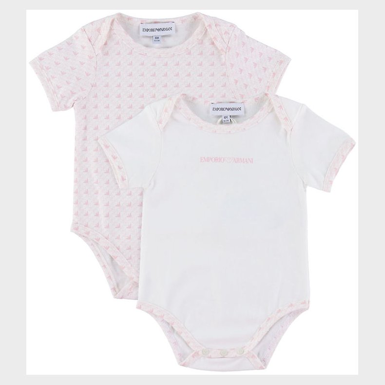 Emporio Armani Body k/ - 2-pak - Hvid/Rosa m. Logoer