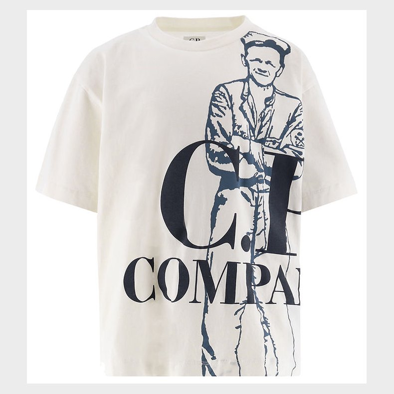 C.P. Company T-shirt - Gauze White m. St�vet Bl�/Navy