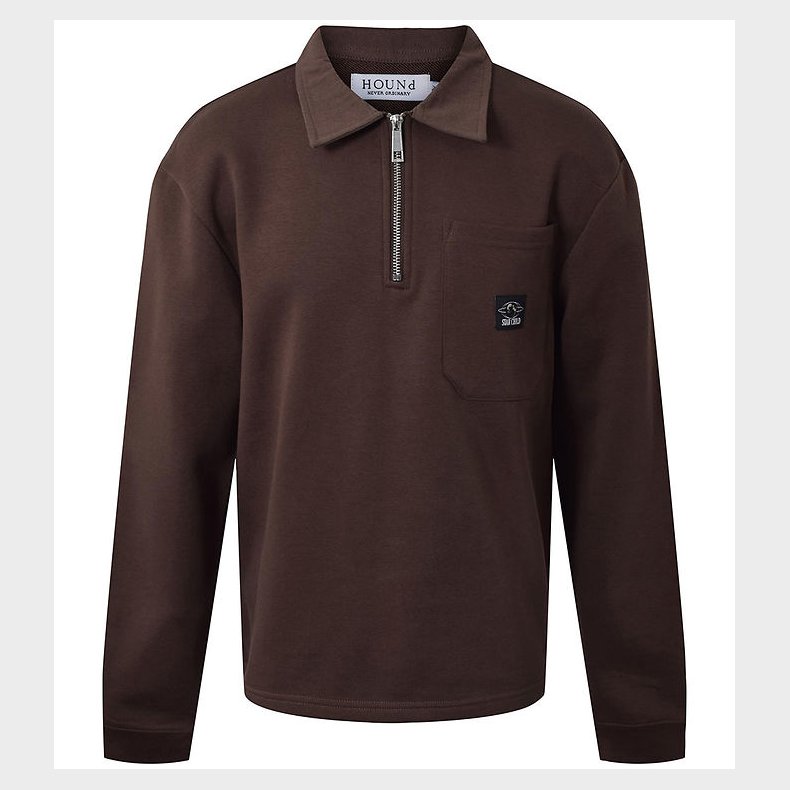 Hound Sweatshirt m. Lynl�s - M�rkebrun