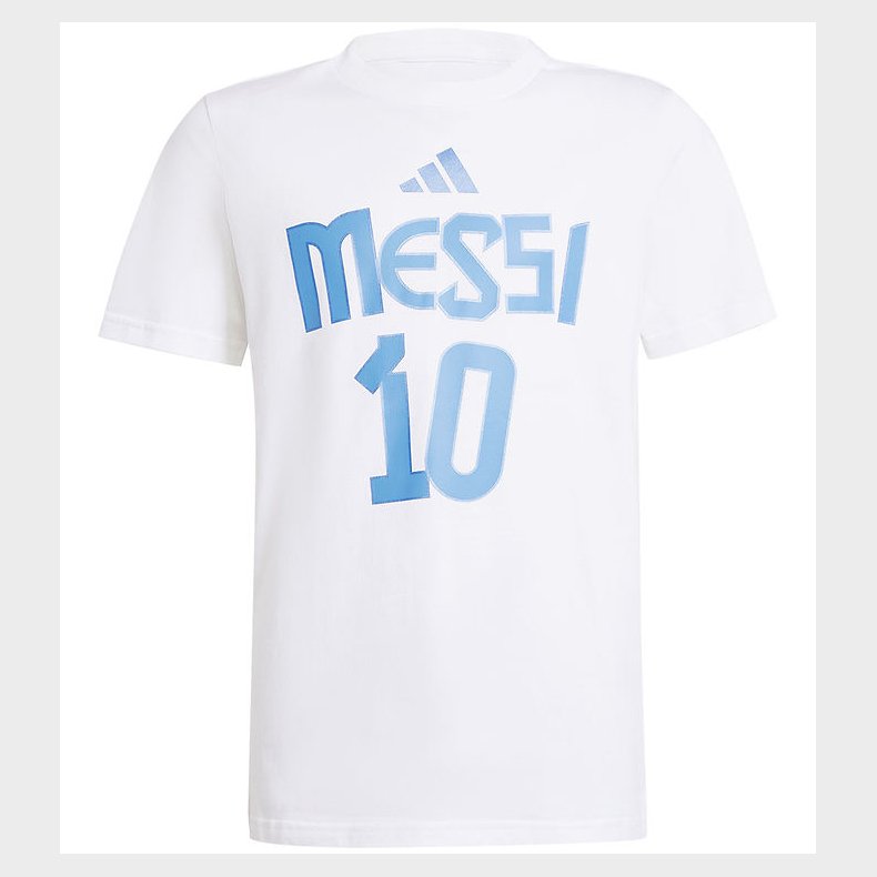 adidas Performance T-shirt - Y Messi N&N G T - Hvid m. Print