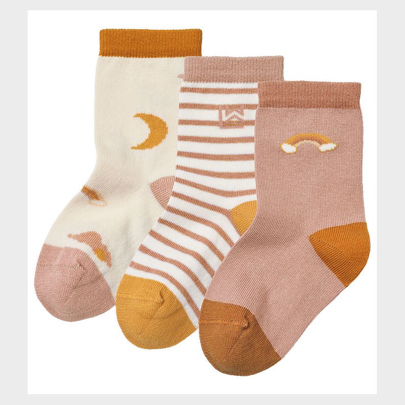 Liewood Strmper - 3-pak - Silas - Dream/Ecru Mix