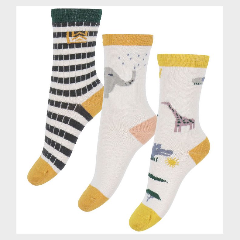 Liewood Str�mper - 3-pak - Silas - Safari/Sandy Mix