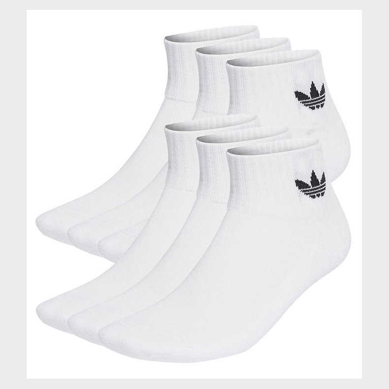 adidas Originals Ankelstr�mper - 6-pak - Hvid m. Sort