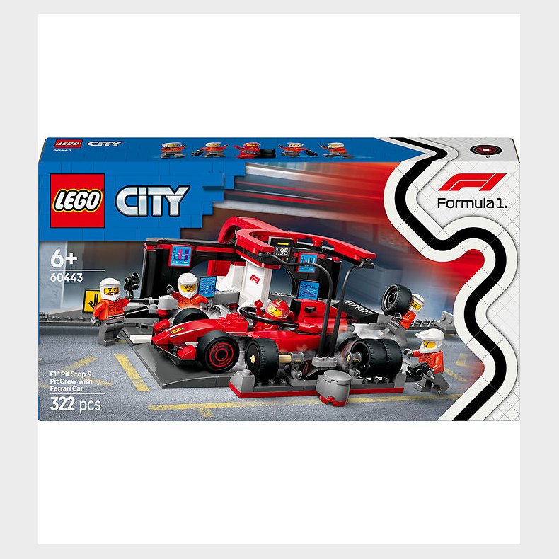 LEGO® City - F1®-pitstop og Pitcrew m. Ferrari-bil 60443 - 322 D
