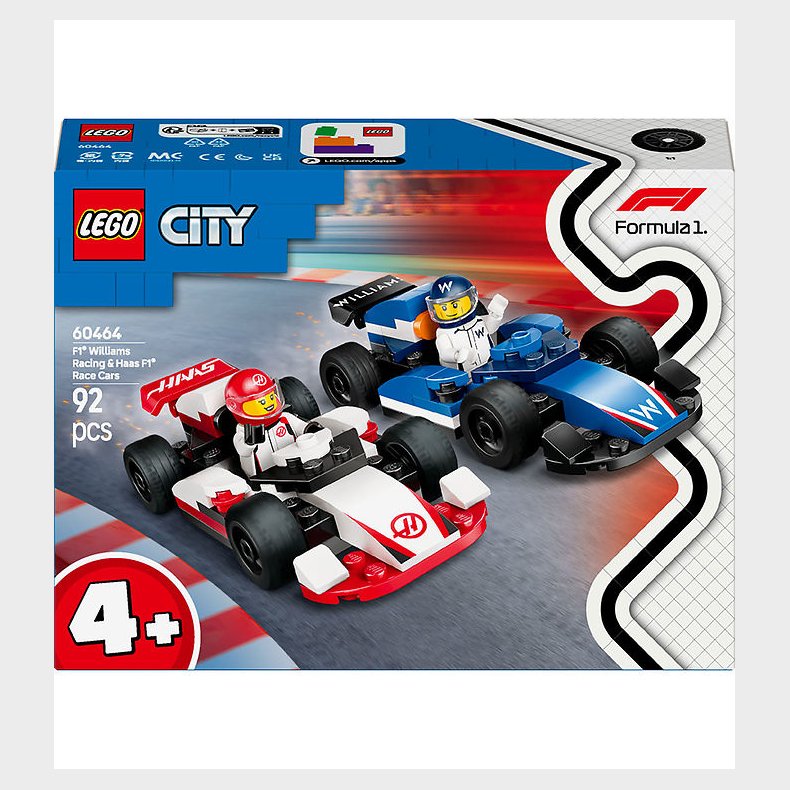 LEGO® City - F1® Williams Racing og Haas F1®-... 60464 - 92 Dele