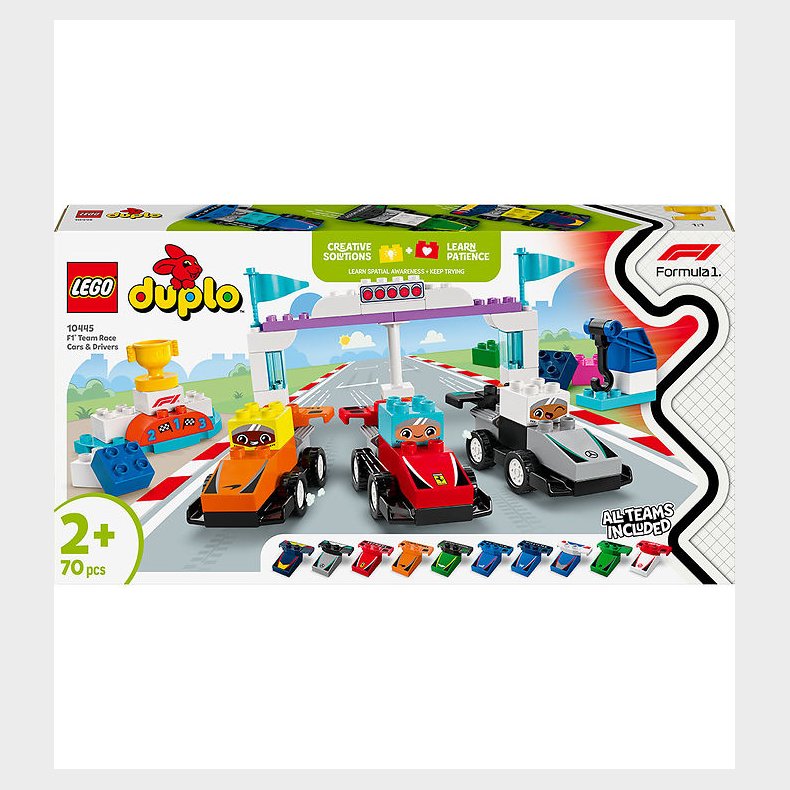 LEGO® DUPLO® - F1®-teams m. Racerbiler og K�rere 10445 - 70 Dele
