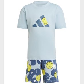 adidas Performance T-shirt/Sweathorts - Bl�/Gul m. Smileyer