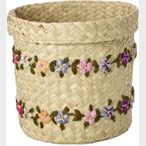 Rice Kurv - Raffia - Small - Flower Vines - 17,5x14,5 cm - Natu