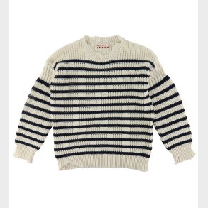 Marni Bluse - Strik - Off White/Navystribet