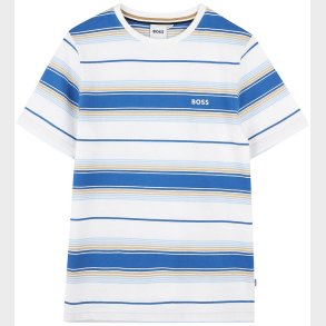 BOSS T-shirt - Lysebl/Hvidstribet