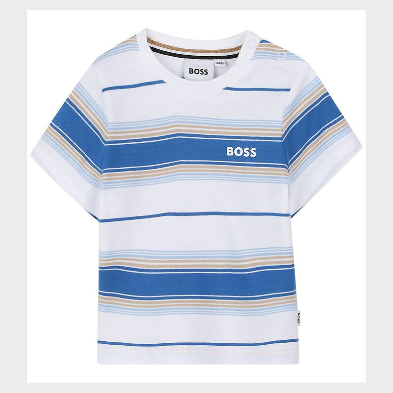 BOSS T-shirt - Lysebl/Hvidstribet