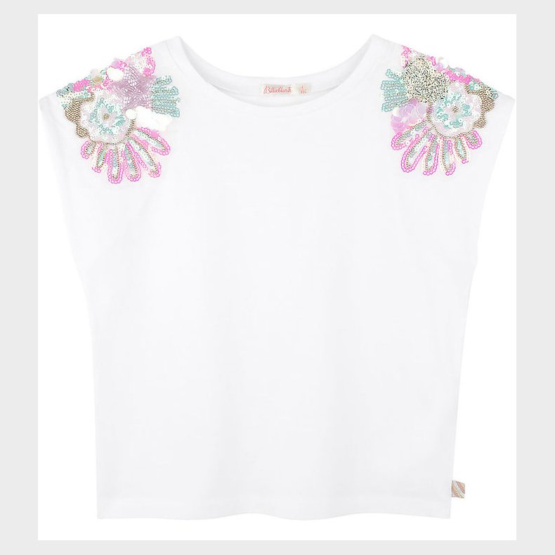 Billieblush T-shirt - Hvid m. Pailletter