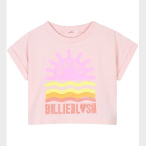 Billieblush T-shirt - Cropped - Rosa m. Print/Pailletter