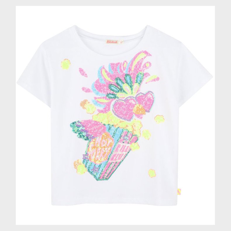Billieblush T-shirt - Hvid m. Pailletter