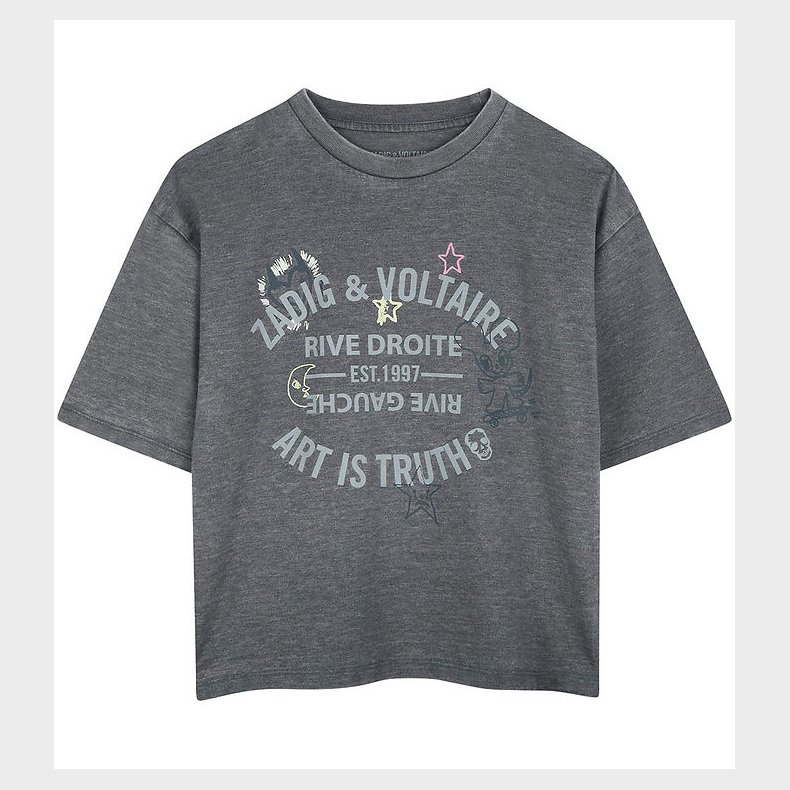 Zadig & Voltaire T-shirt - Grmeleret m. Print