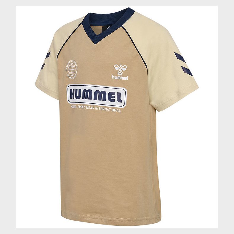 Hummel T-shirt - hmlRolf - Cornstalk m. Logoprint