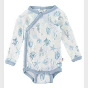 Joha Sl�-om Body l/� - Uld - Lysebl� m. Print