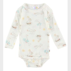 Joha Body l/� - Uld/Silke - OffWhite m. Print