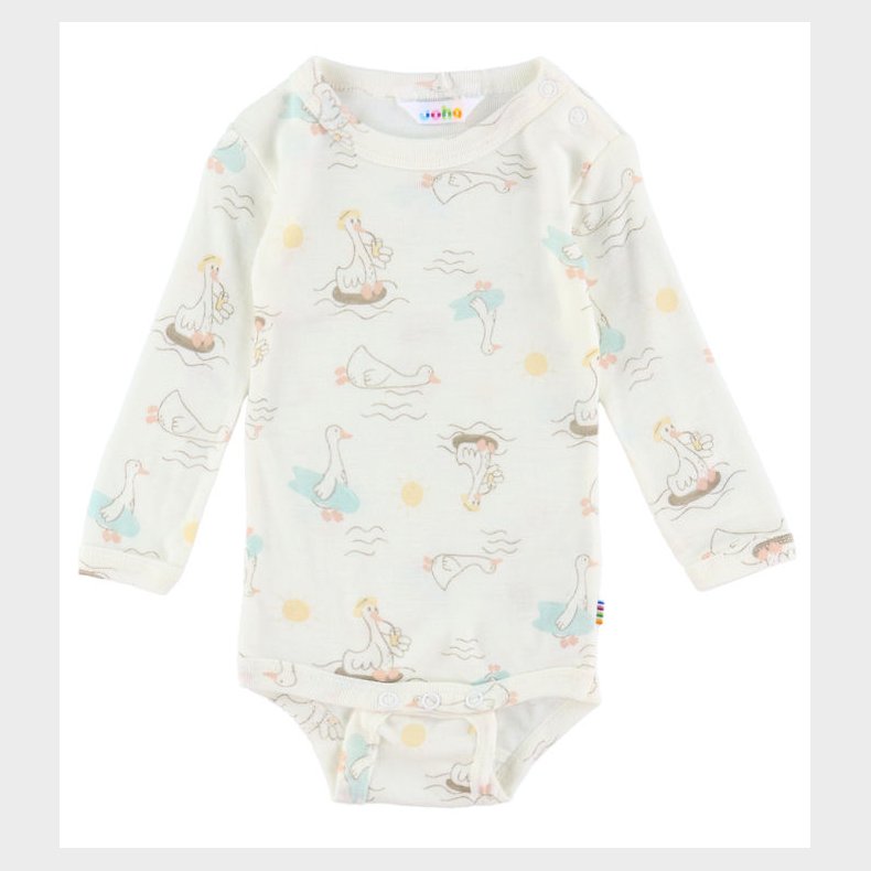 Joha Body l/� - Uld/Silke - OffWhite m. Print