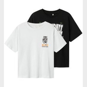 Name It T-shirt - NkmBennibo - 2-pak - Lucent White/Sort