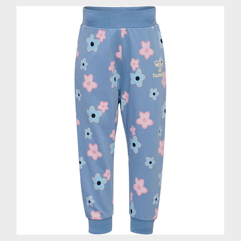 Hummel Sweatpants - hmlRinna - Faded Denim m. Blomster