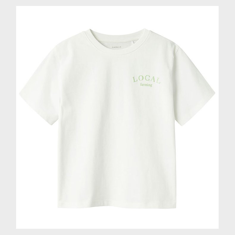 Name It T-shirt - NkfBoway - Cloud Dancer/ARCDIAN GREEN