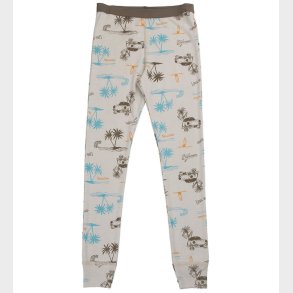 Joha Leggings - Uld/Silke - Beige m. Print