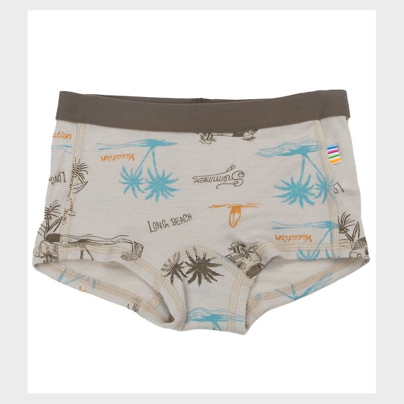 Joha Hipsters - Uld/Silke - Beige m. Print