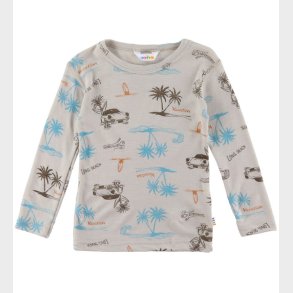 Joha Bluse - Uld/Silke - Beige m. Print