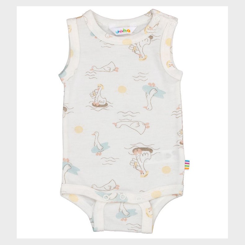 Joha Body u/� - Uld/Silke - Off White m. Print