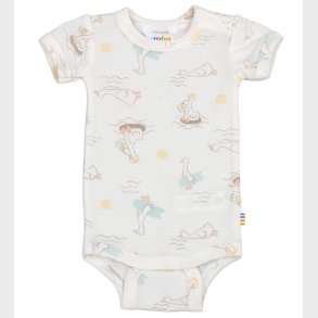 Joha Body k/� - Uld/Silke - Off White m. Print