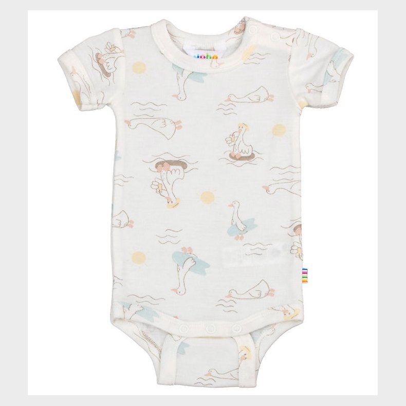 Joha Body k/� - Uld/Silke - Off White m. Print