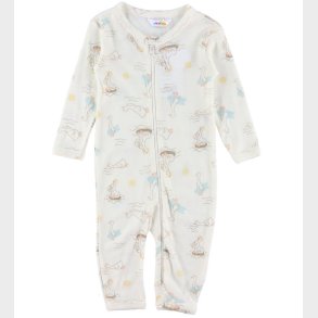 Joha Heldragt - Uld/Silke - Off White m. Print