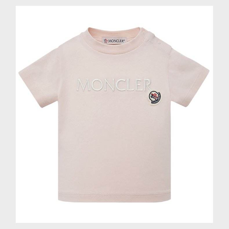 Moncler T-shirt - Rosa m. Hvid