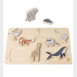 Sebra Puslespil - Tr� - 8 Brikker - World Of Sebra