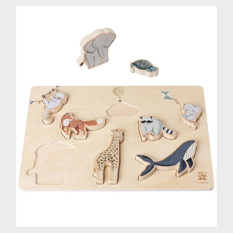 Sebra Puslespil - Tr� - 8 Brikker - World Of Sebra