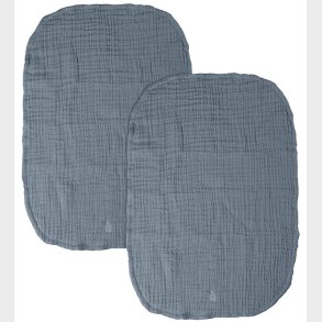 Sebra Pusleunderlag - 2-pak - Musselin - Forest Lake Blue