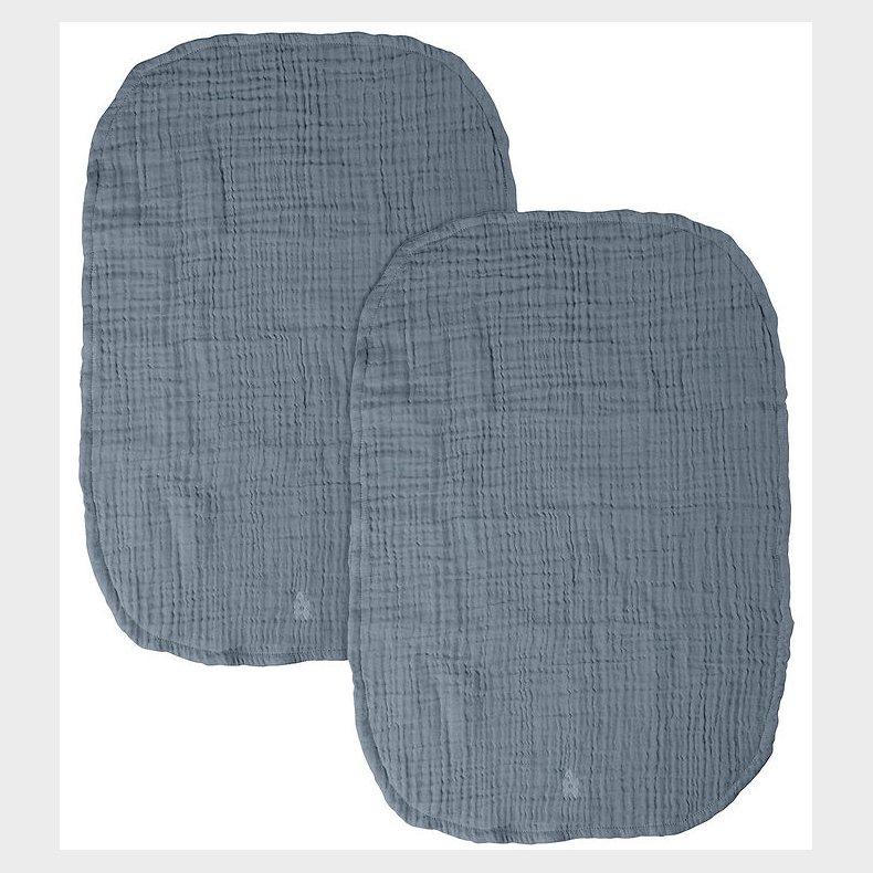 Sebra Pusleunderlag - 2-pak - Musselin - Forest Lake Blue