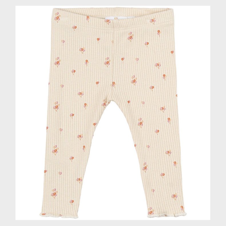 The New Siblings Leggings - Rib - TnsbNoella - White Swan AOP