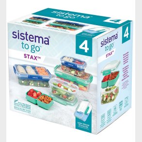 Sistema Madkasser - 4-pak - Stax To Go - Bl/Turkis