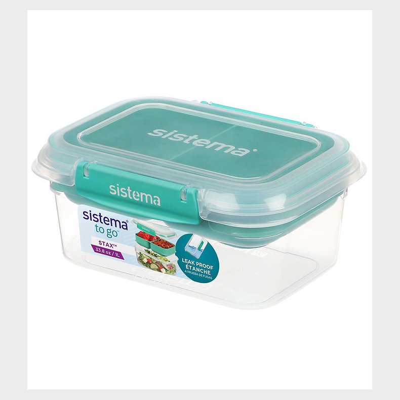 Sistema Madkasse - 1L Rectangle Stax To Go - Turkis