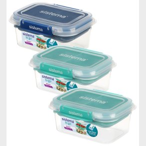 Sistema Madkasser - 3-pak - 1L Rectangle Stax - Bl�/Turkis