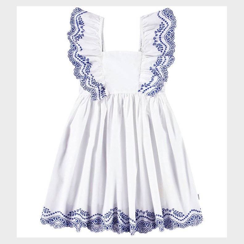 Molo Kjole - Clementine - Crisp White m. Broderinger