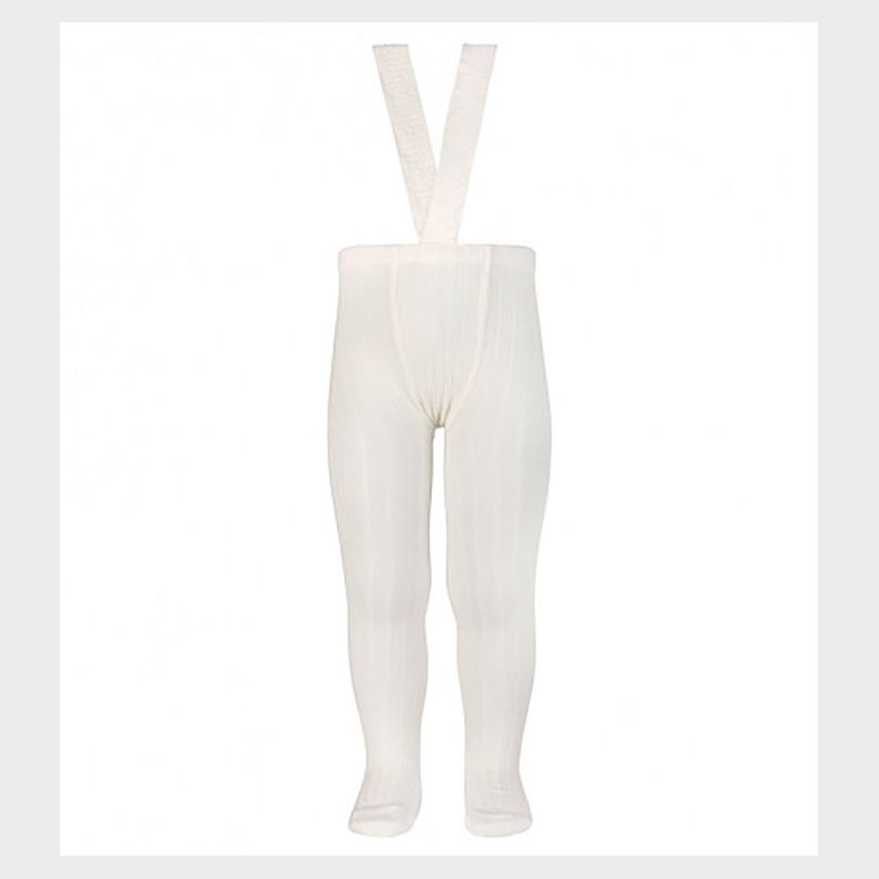 Condor Strmpebukser m. Seler - Rib - Hvid