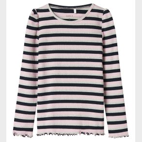 Name It Bluse - Rib - NmfBalisa - Dark Sapphire m. Striber/Glimm